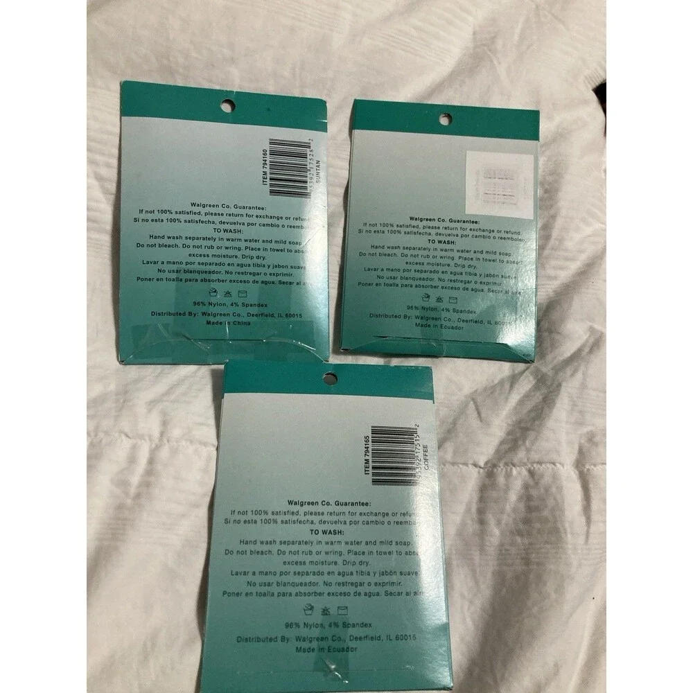 Walgreens Knee Highs Reinforced Toe One Size & Queen Lot of 3 NEW Suntan Coffee